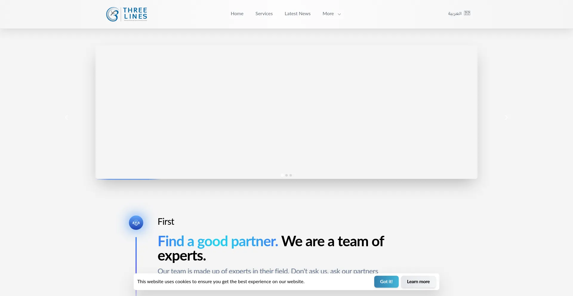 Website screenshot of 3lines.com.sa