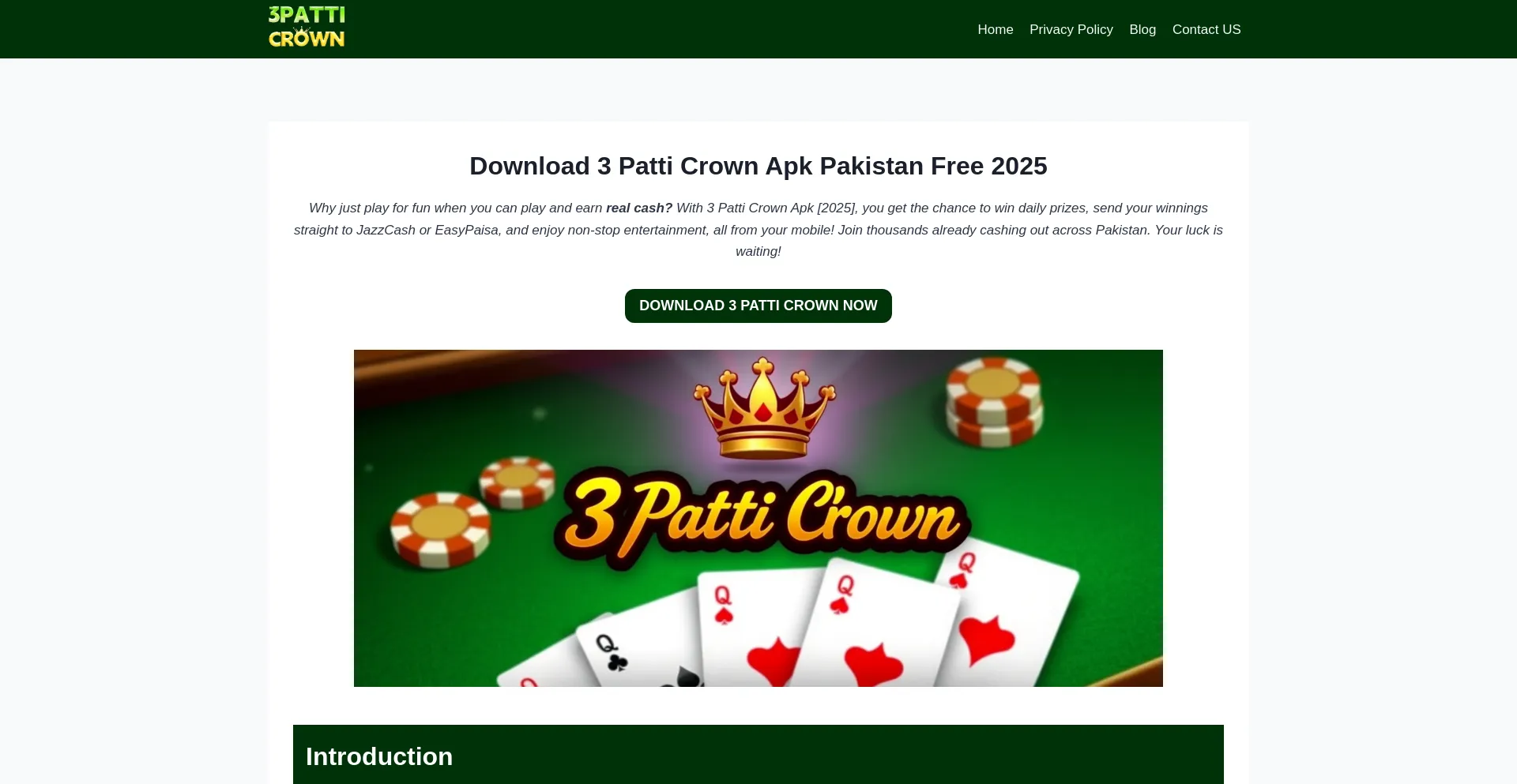 Website screenshot of 3patticrown.me