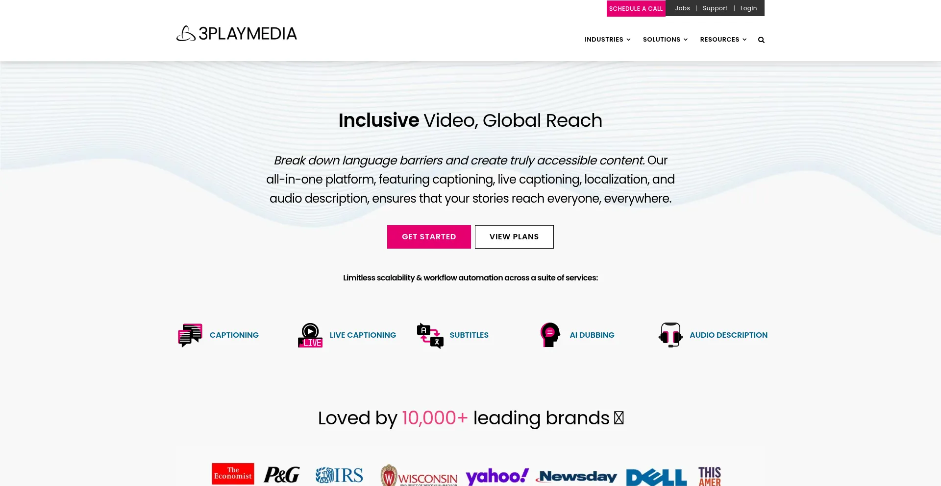 Website screenshot of 3playmedia.com