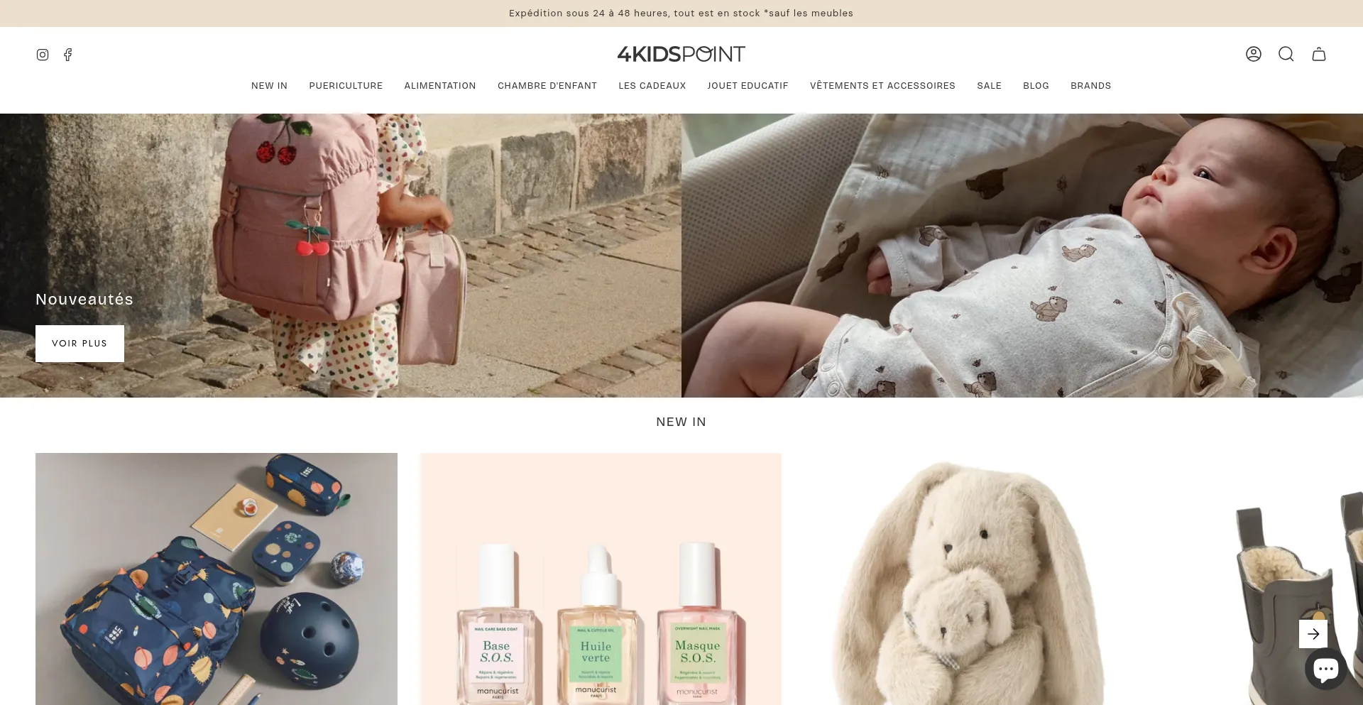 Website screenshot of 4kidspoint.fr