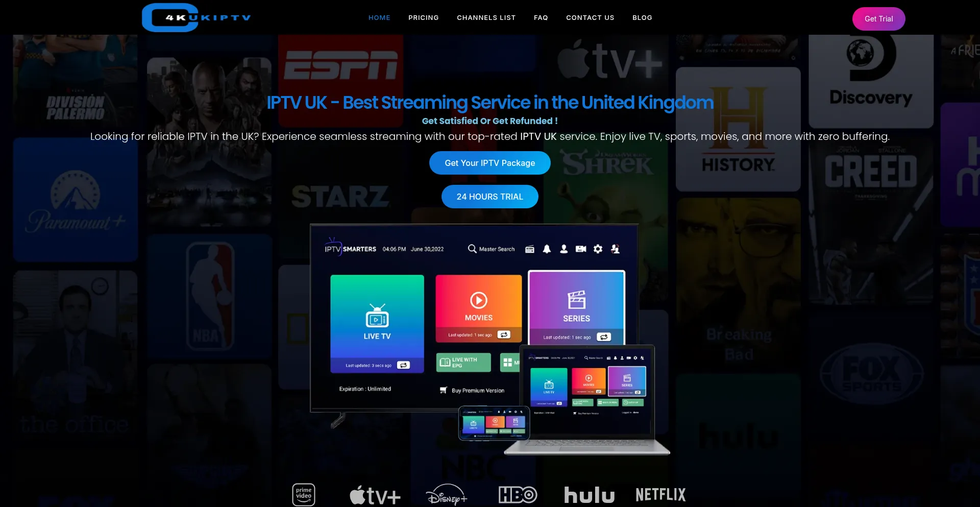 Website screenshot of 4kukiptv.com