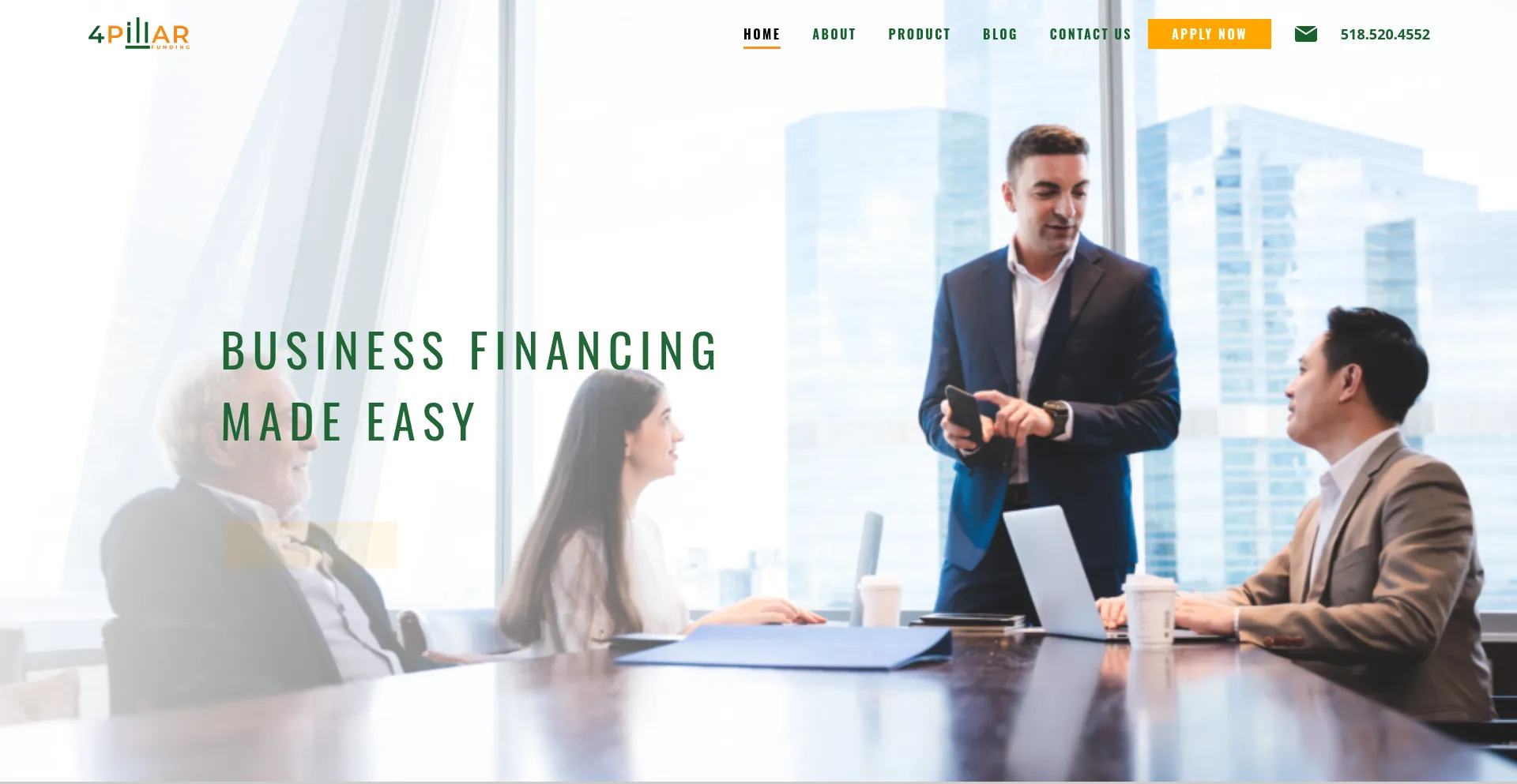Website screenshot of 4pillarfunding.com