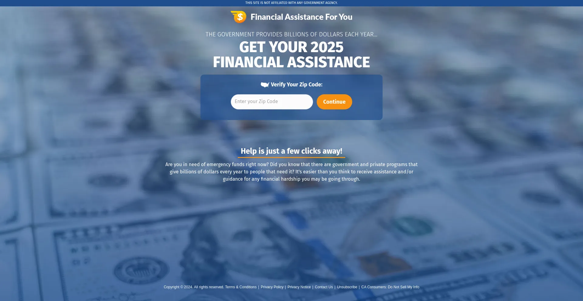 Website screenshot of 5.financialassistanceforme.com