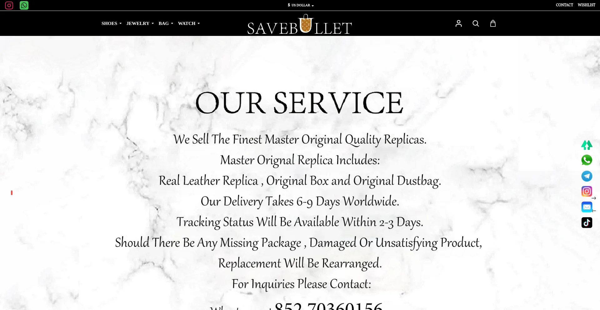 Website screenshot of 501luxfinds-saveb.com