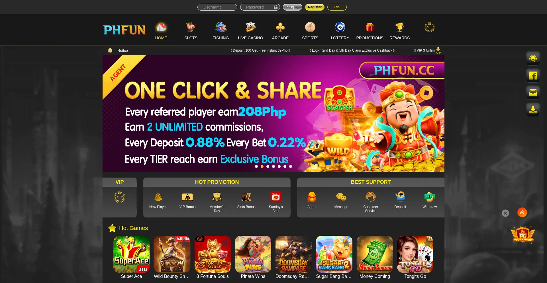 Website screenshot of 52phfun.net
