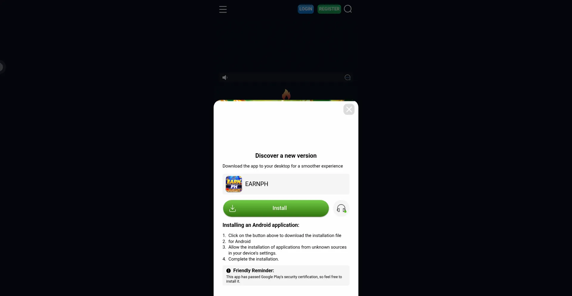 Website screenshot of 59earnph.cc