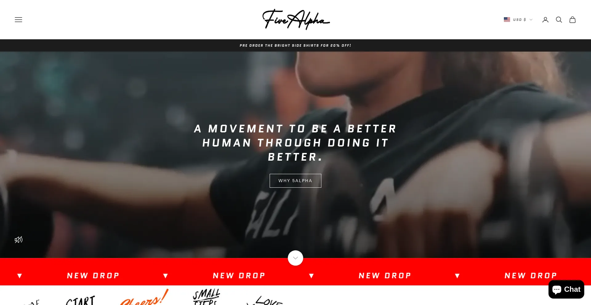 Website screenshot of 5alphaapparel.com