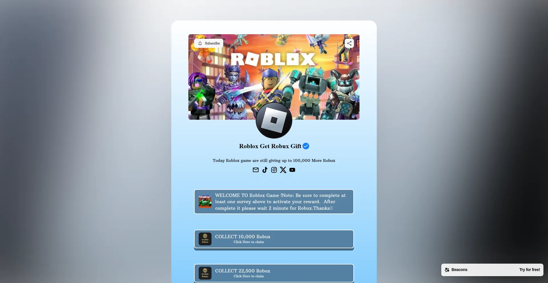 Website screenshot of 5bux.xyz