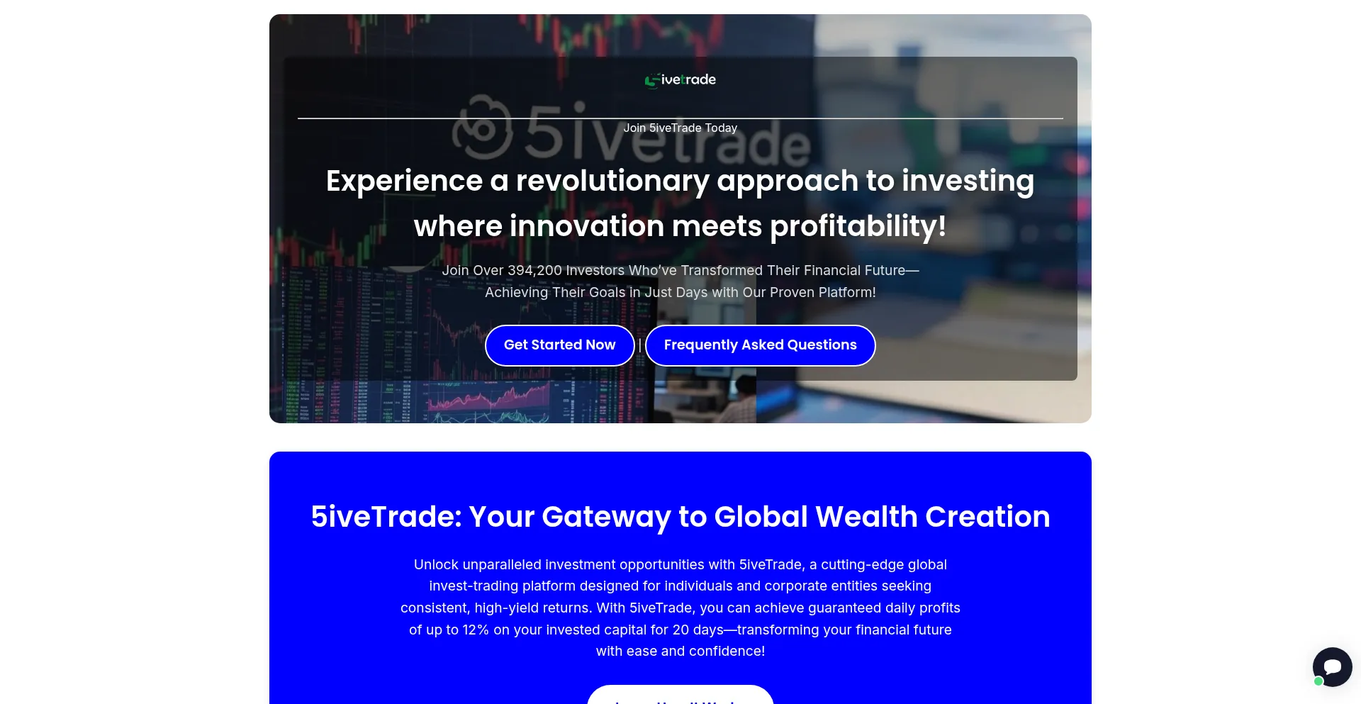 Website screenshot of 5ivetrade.com