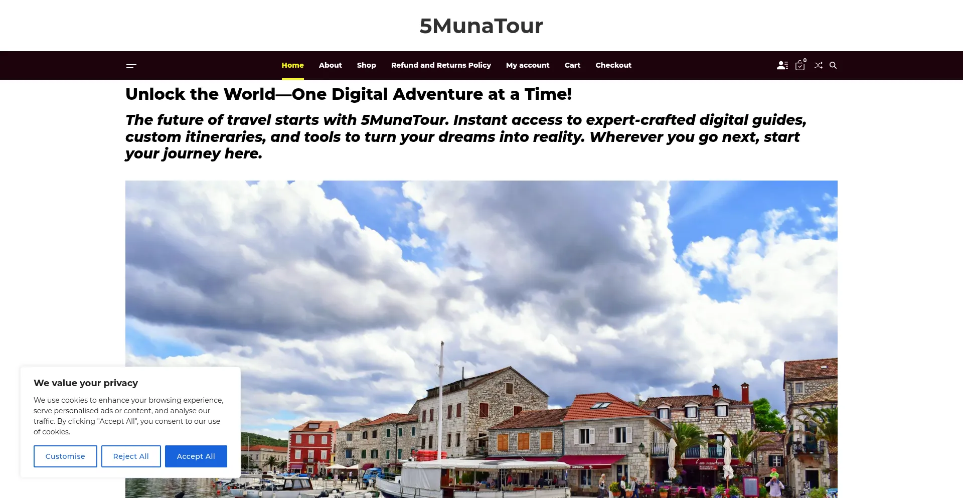 Website screenshot of 5munatour.site