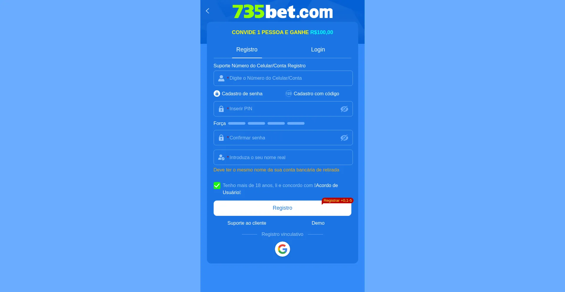 735bet.com Screenshot