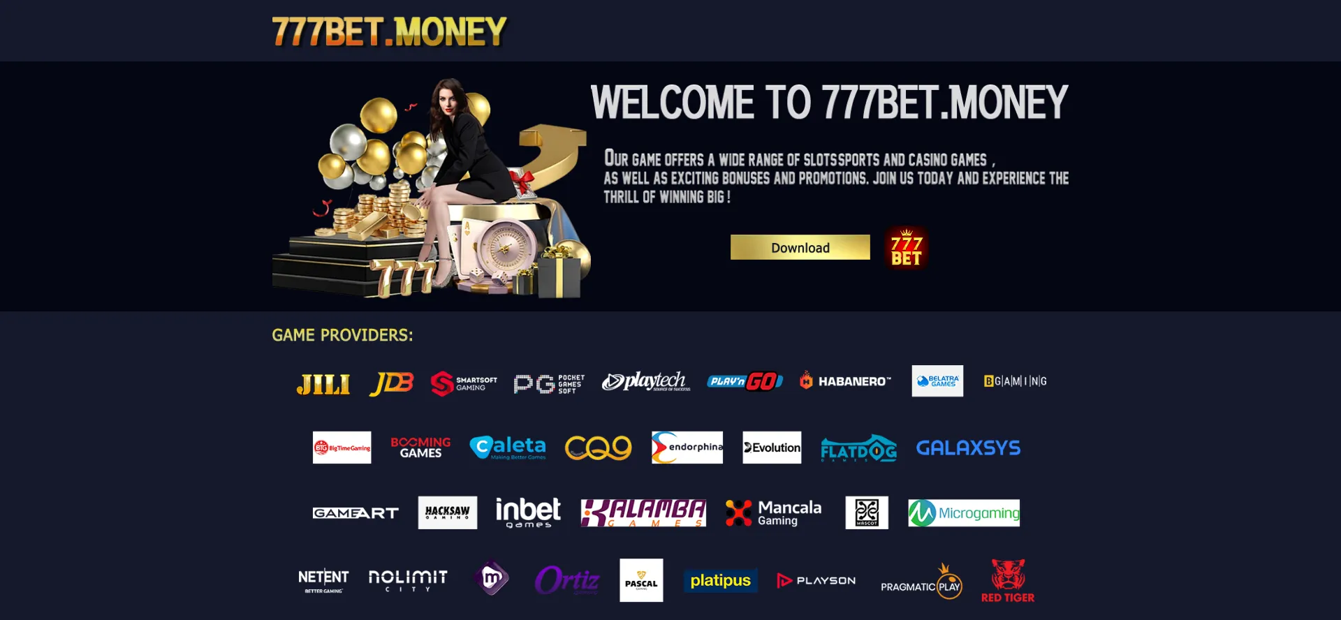 Website screenshot of 777bet.money