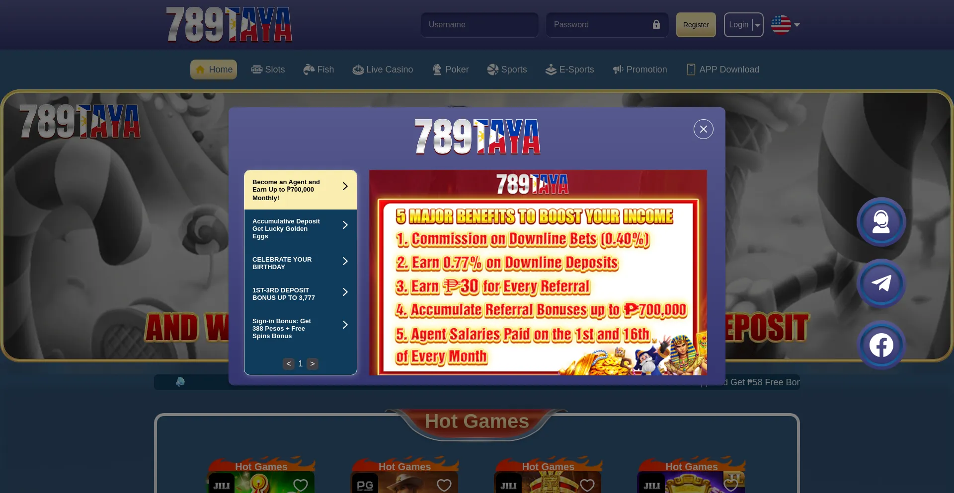 Website screenshot of 789taya.club