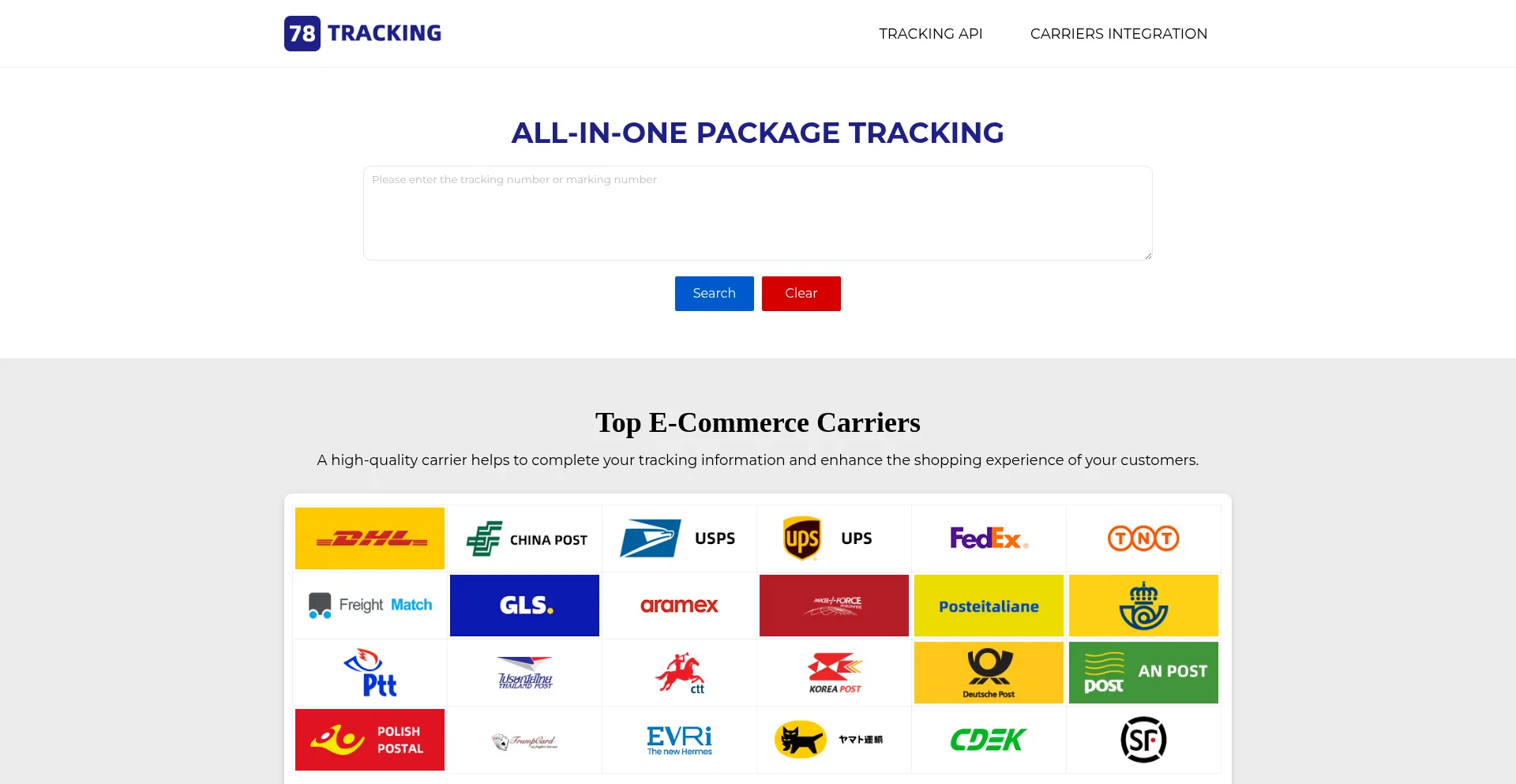 78tracking.com Screenshot