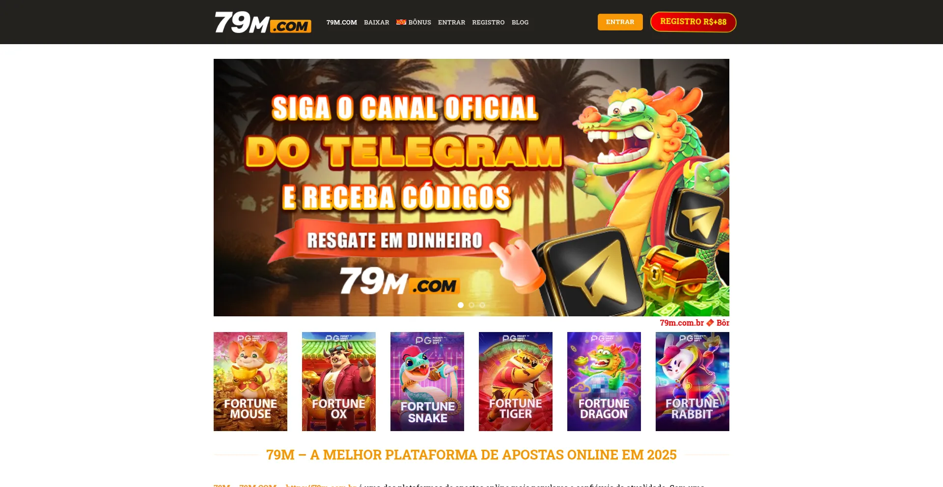Website screenshot of 79m.com.br