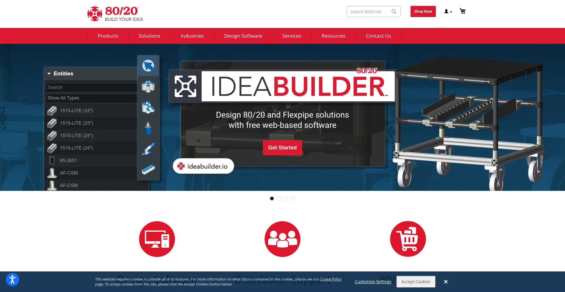 Website screenshot of 8020.net