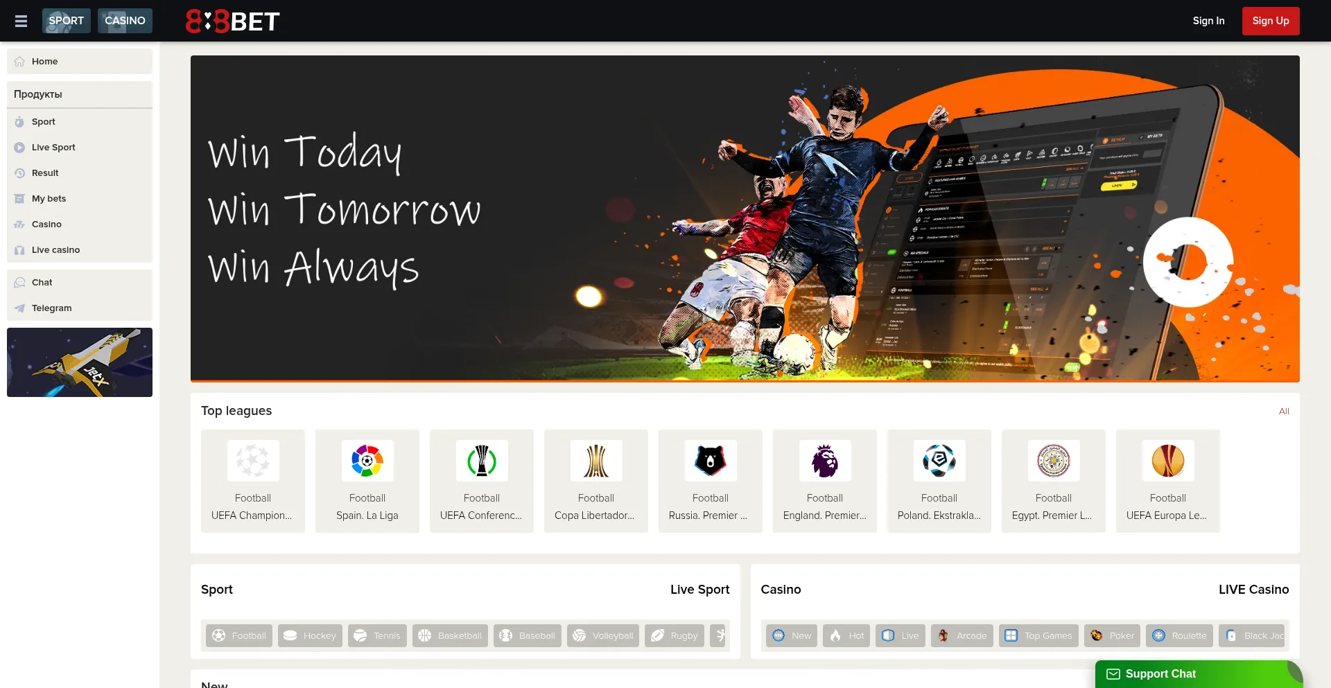 Website screenshot of 888bet.it.com
