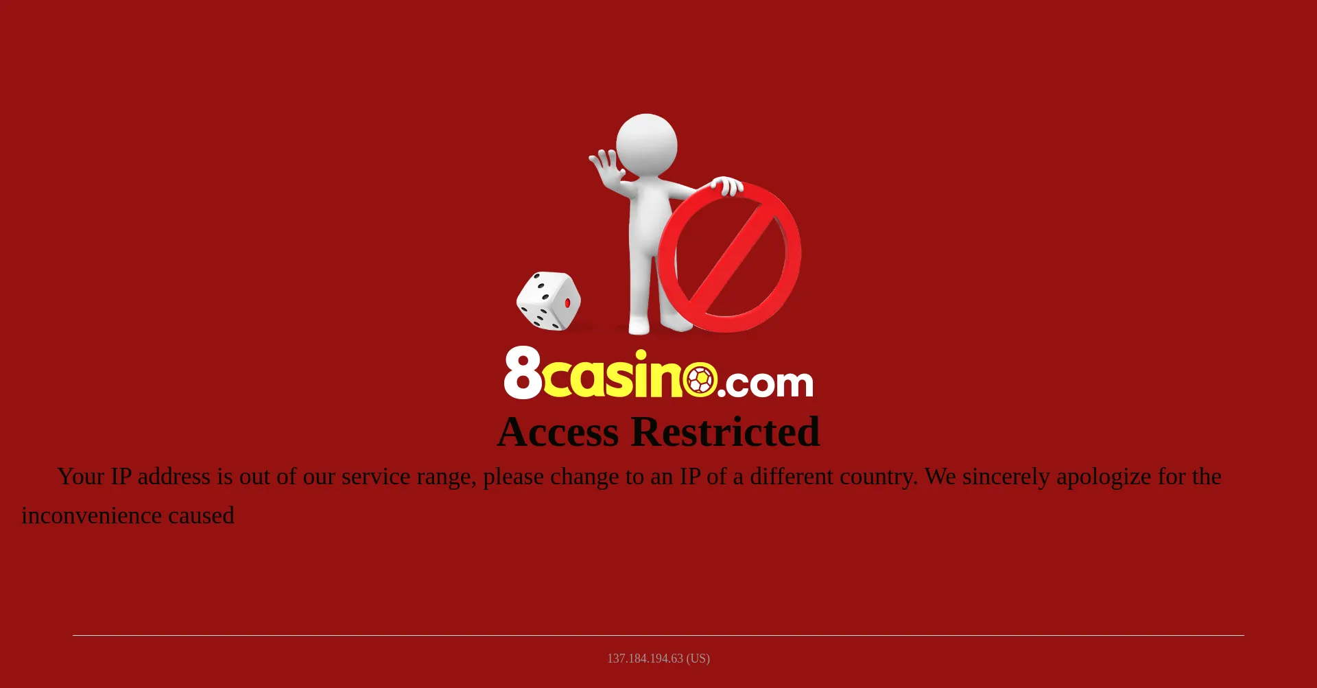 Website screenshot of 8casino.com