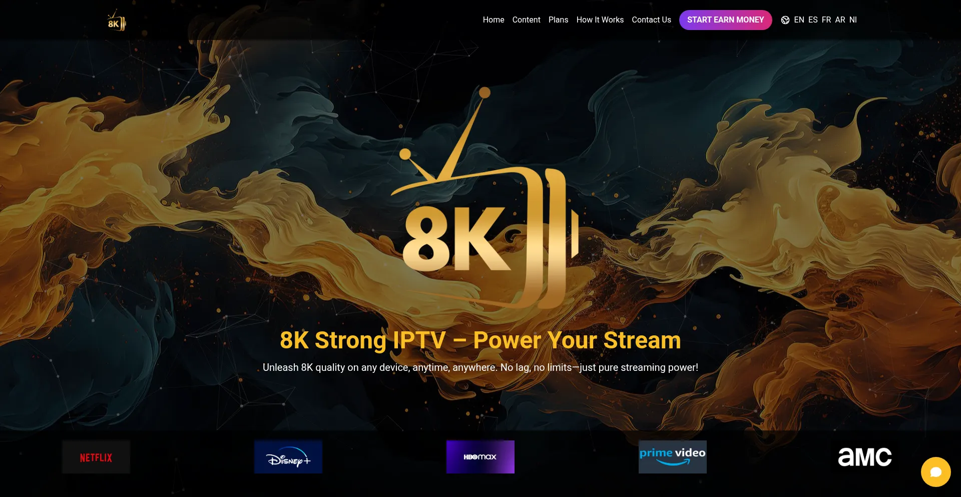 Website screenshot of 8k-strong.com