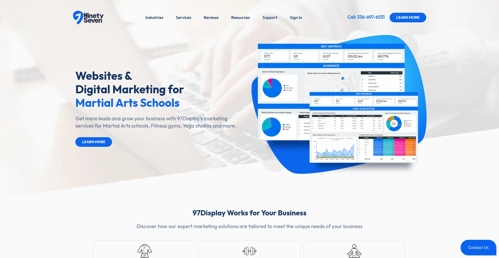 Website screenshot of 97display.com