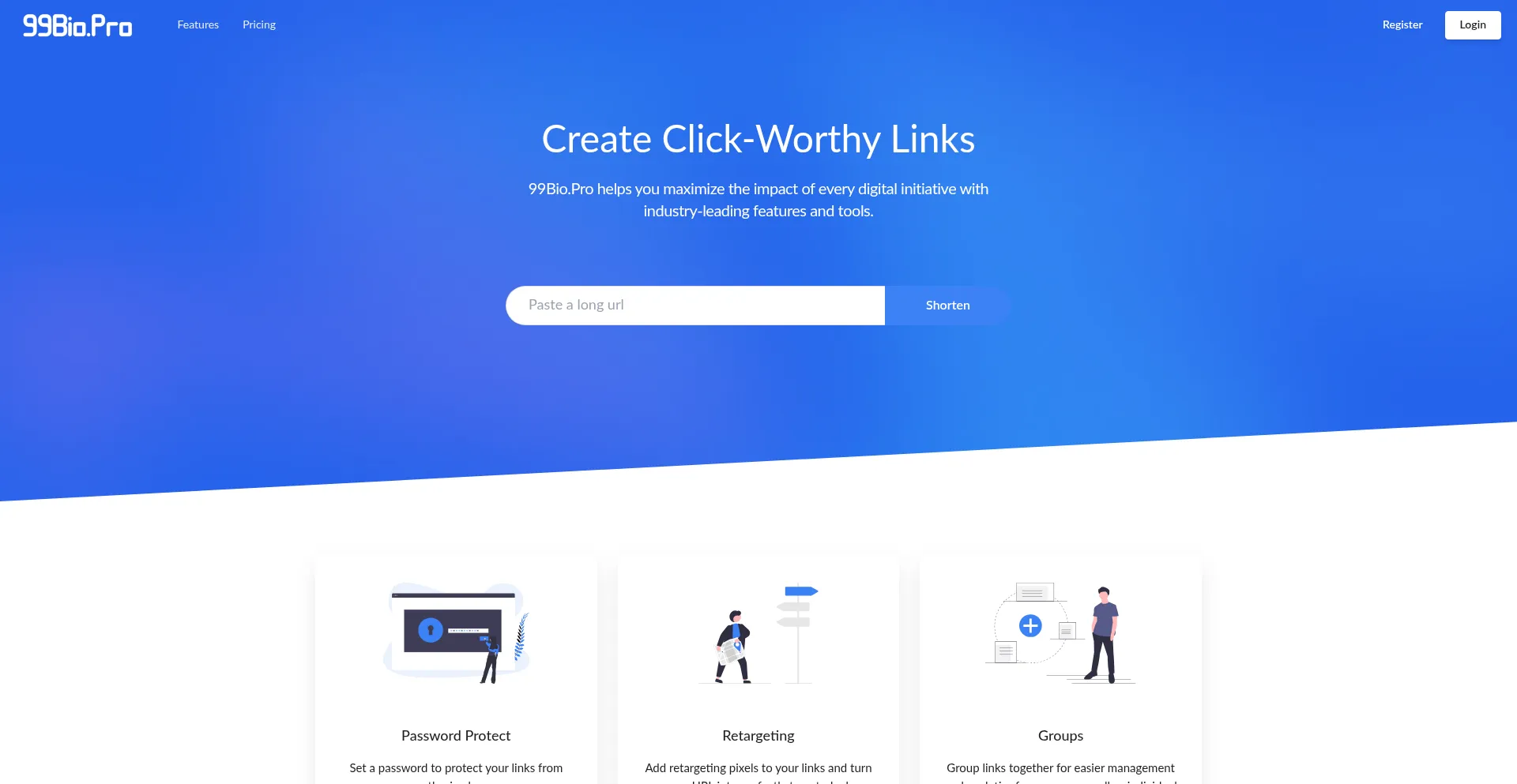 Website screenshot of 99bio.pro