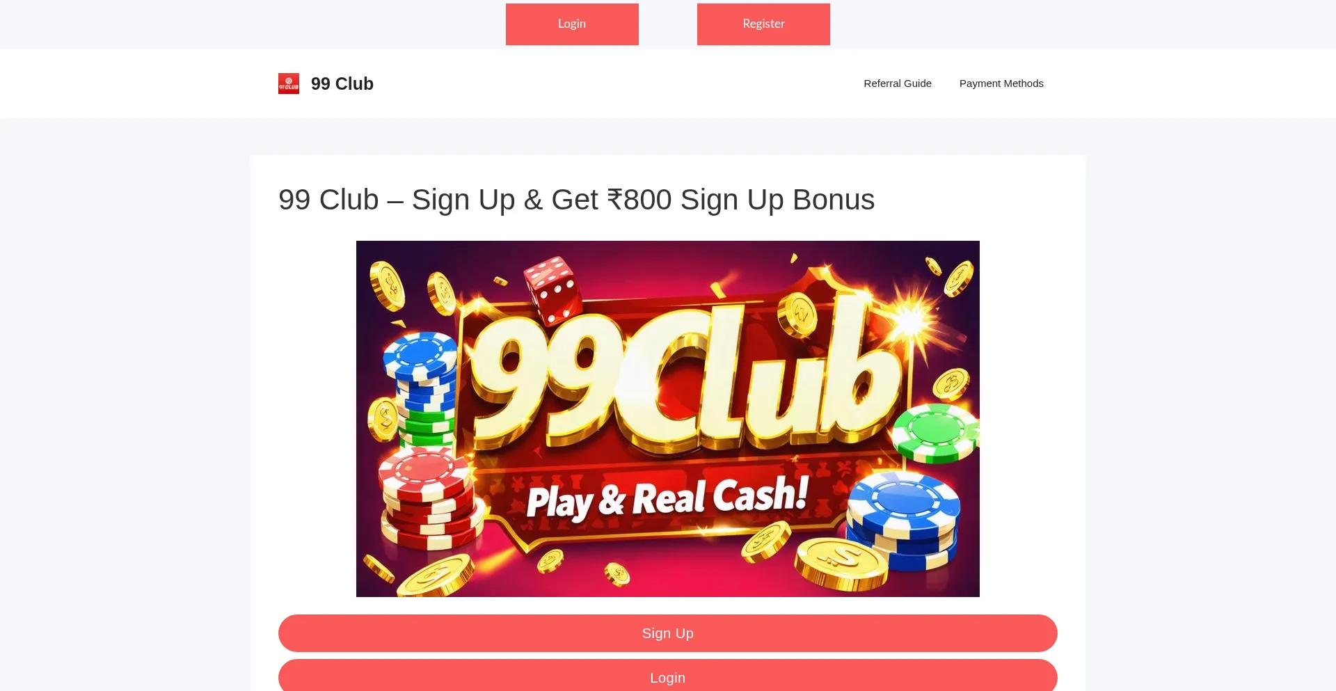 Website screenshot of 99cllub.app