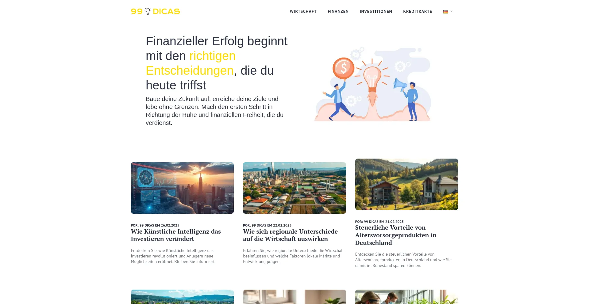 Website screenshot of 99dicas.com.br
