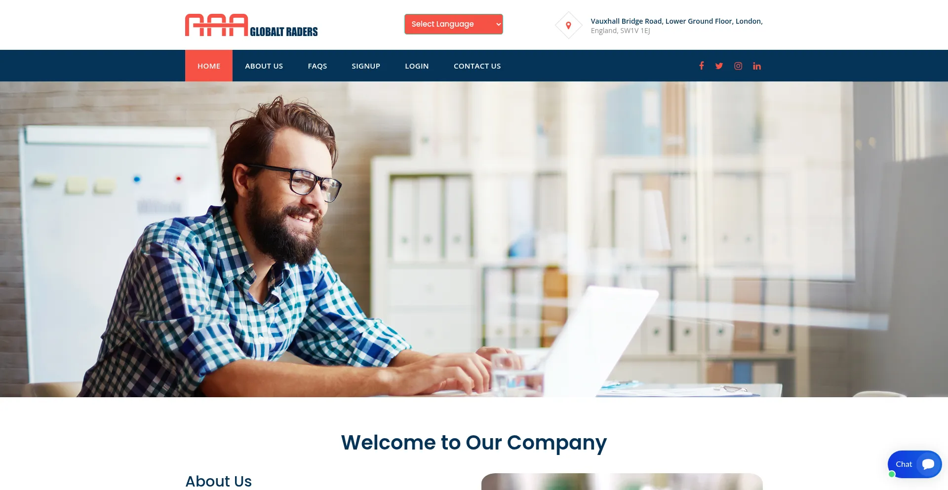 Website screenshot of Aaaglobaltraders.site