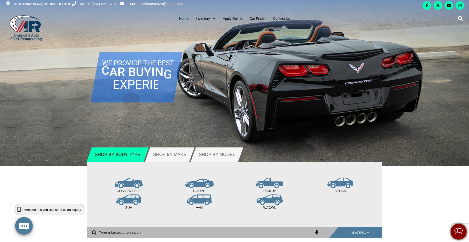 Website screenshot of Aafautos.com