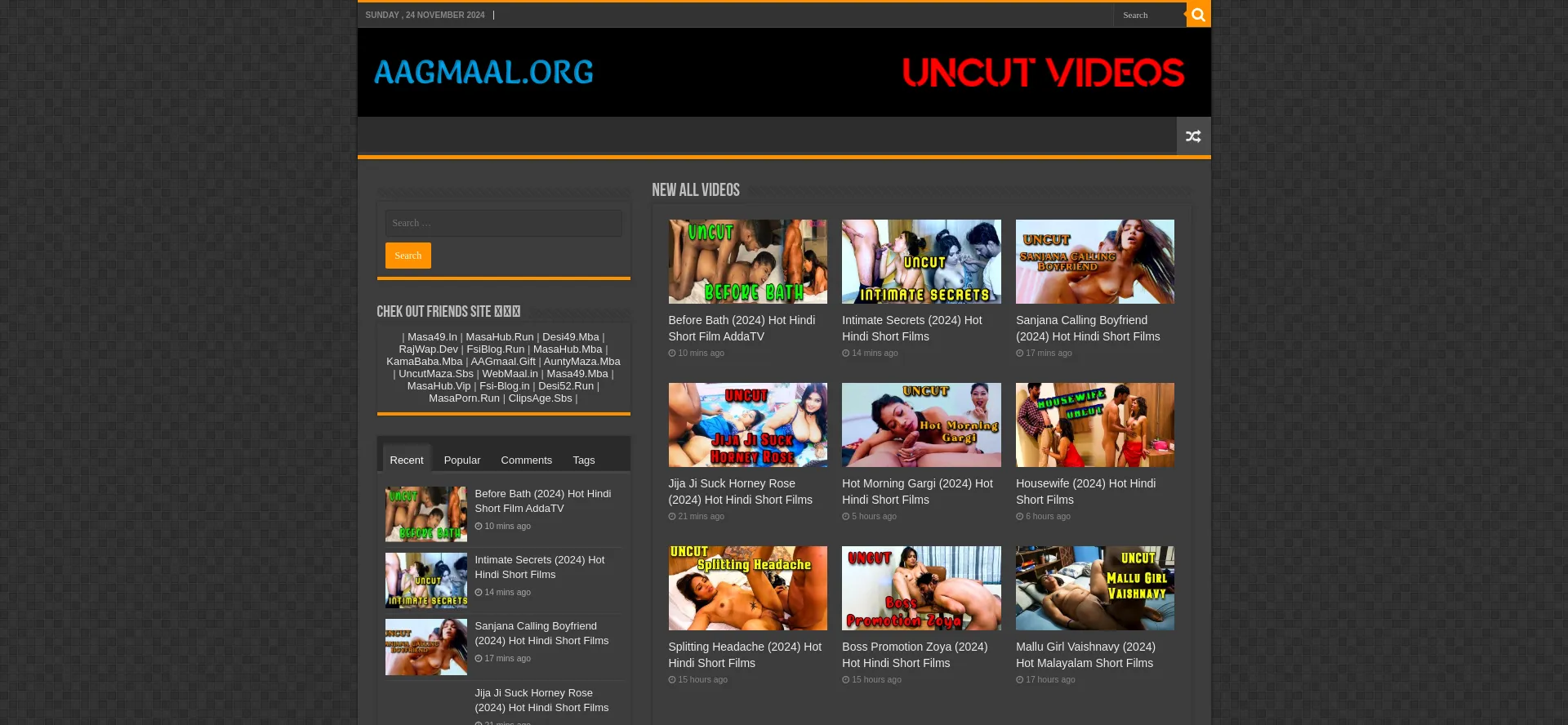 Website screenshot of Aagmaal.moe