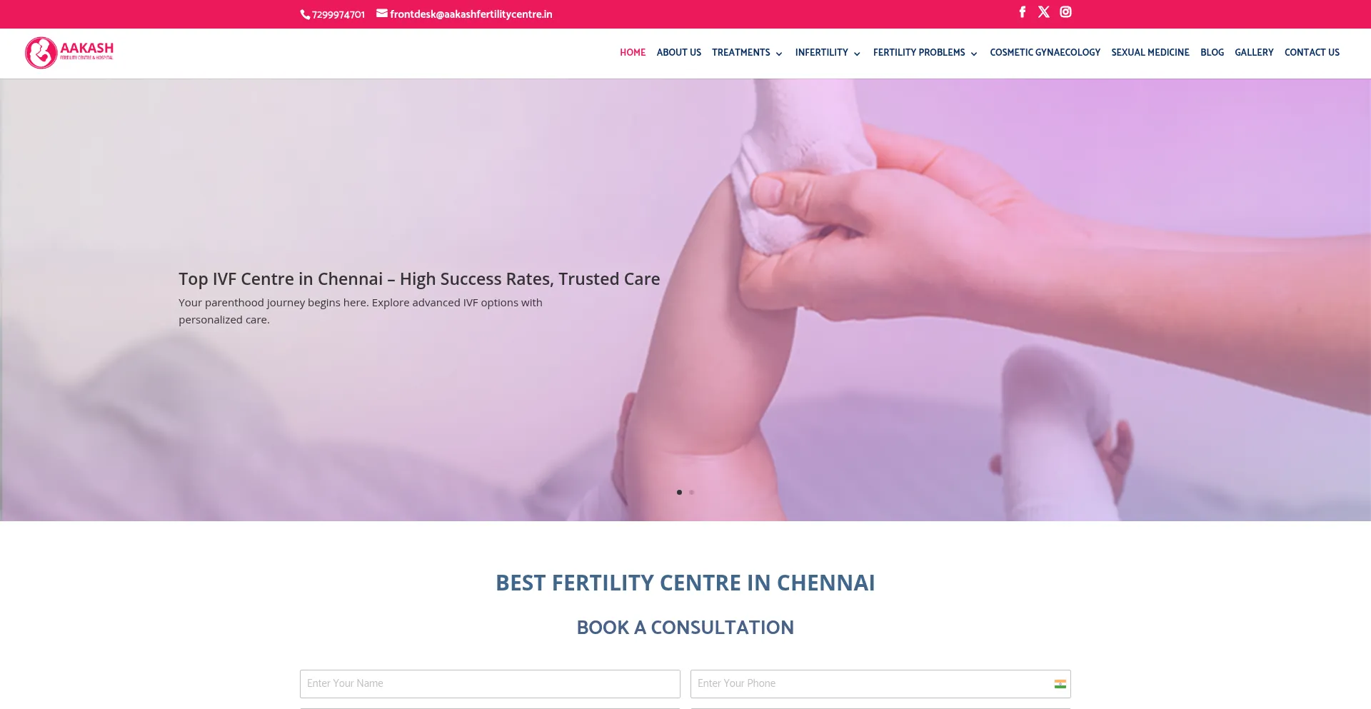 Aakashfertilitycentre.in Screenshot
