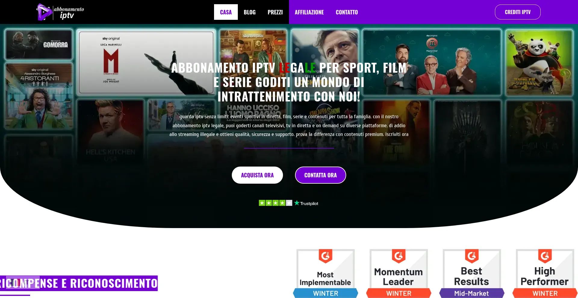 Website screenshot of Abbonamentoiptv.com