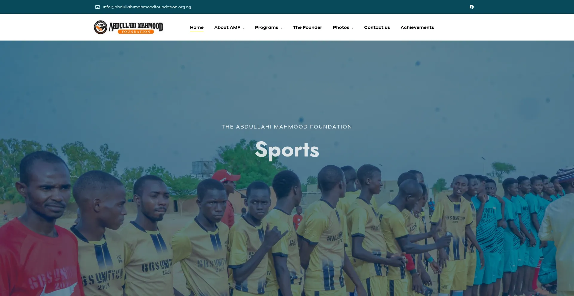 Website screenshot of Abdullahimahmoodfoundation.org.ng