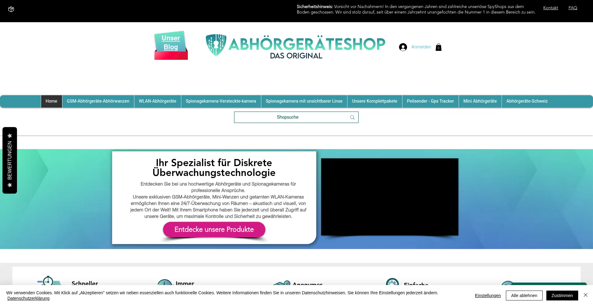 Website screenshot of Abhoergeraeteshop.com