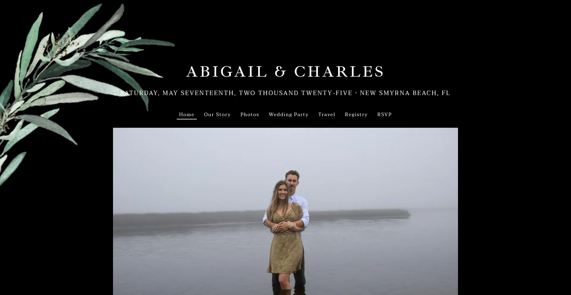 Website screenshot of Abigailandcharles.com