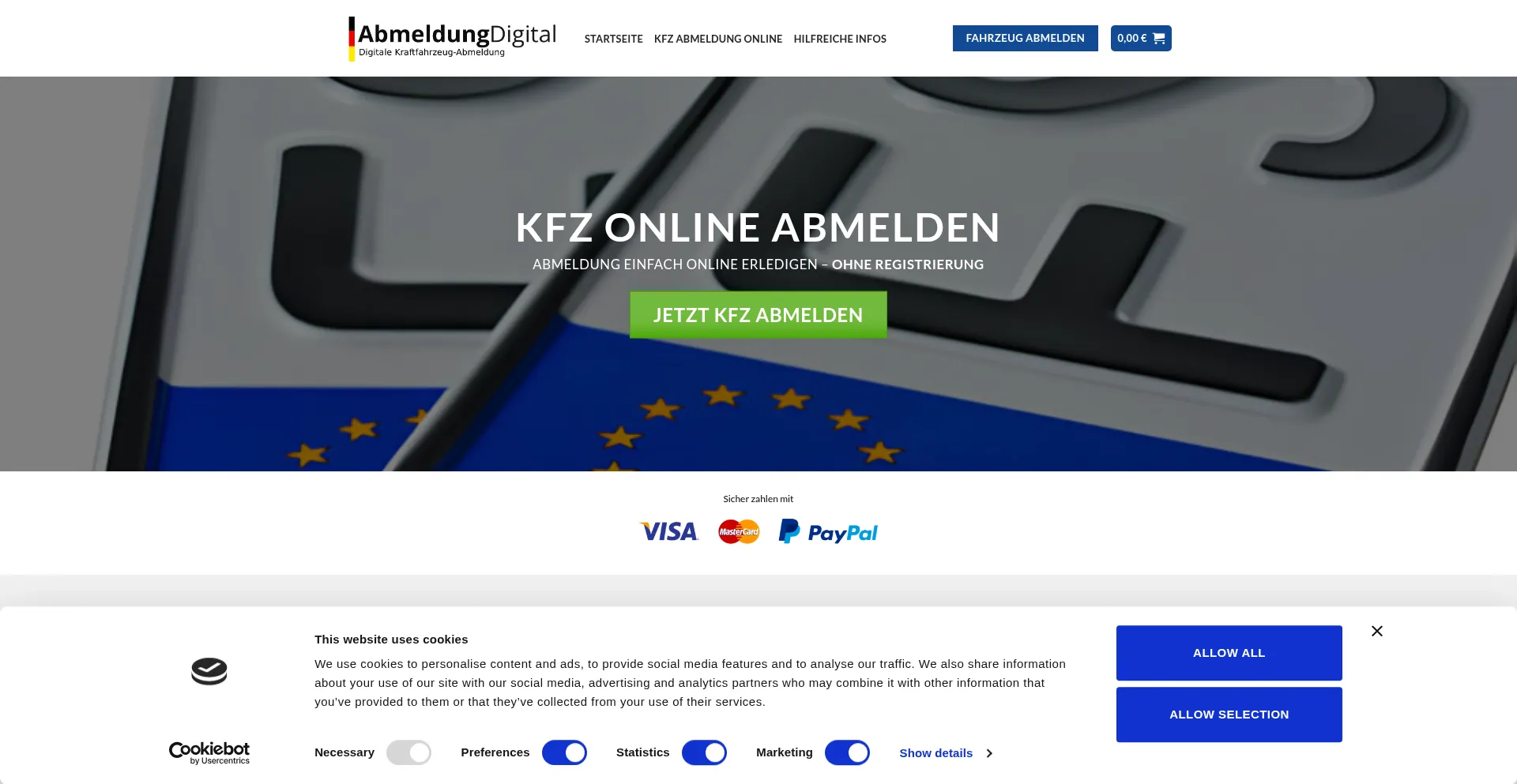 Website screenshot of Abmeldung-digital.de