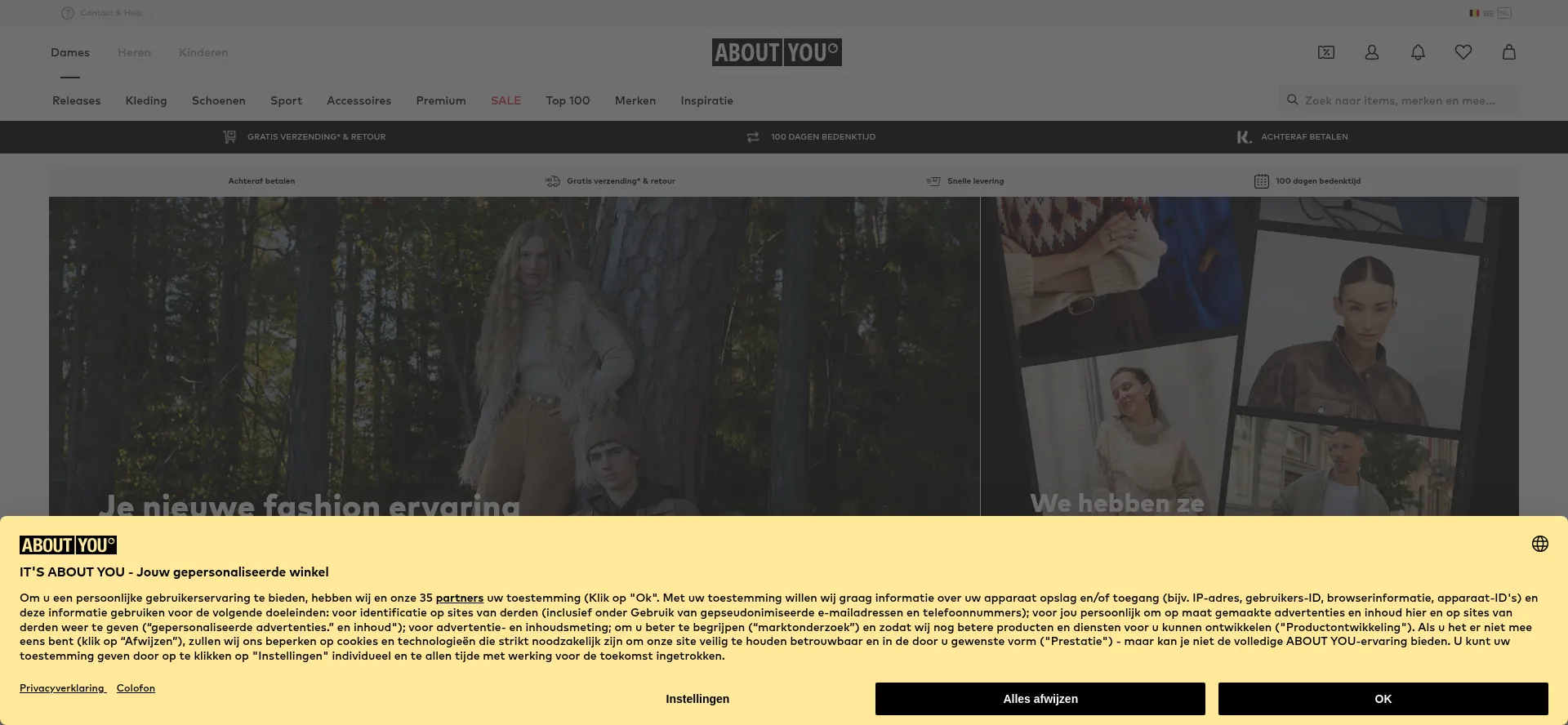 Website screenshot of Aboutyou.be
