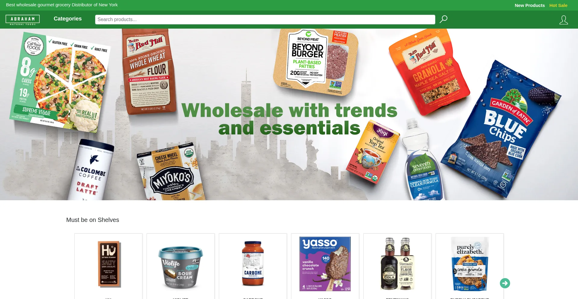 Website screenshot of Abrahamnaturalfoods.com