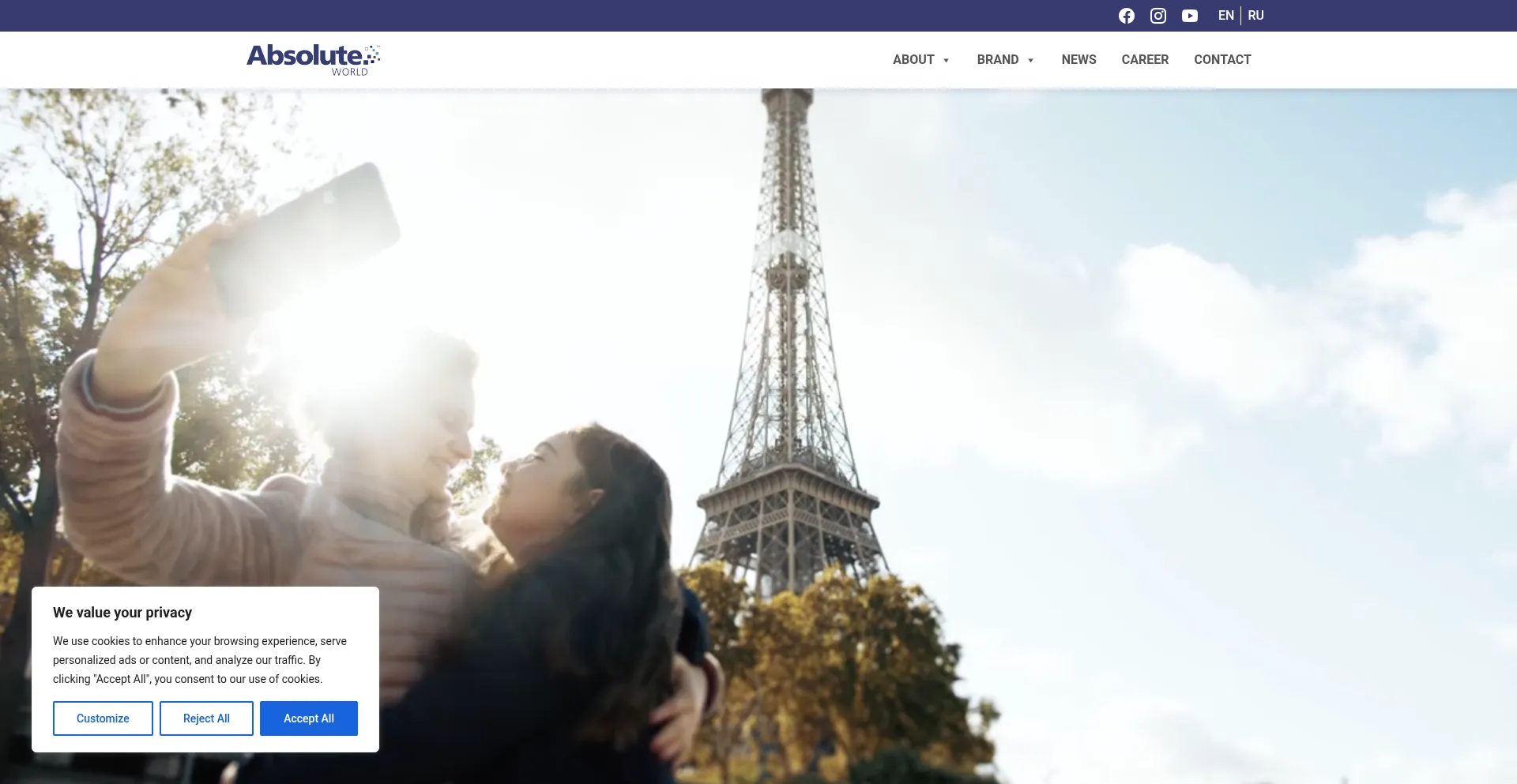Website screenshot of Absoluteworld.com