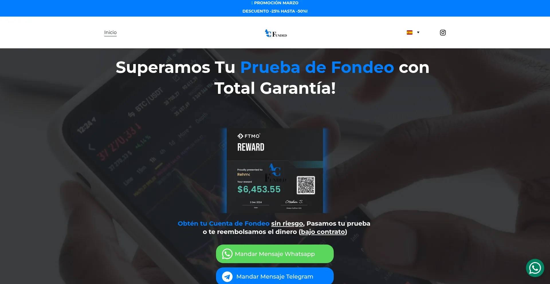 Website screenshot of Ac-funded.com