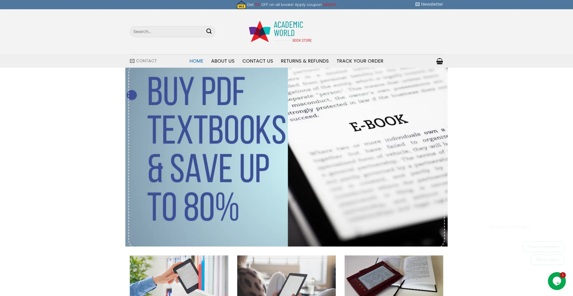 Website screenshot of Academicbook.us