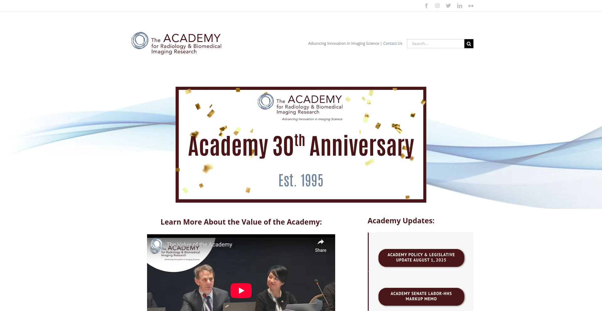 Website screenshot of Acadrad.org