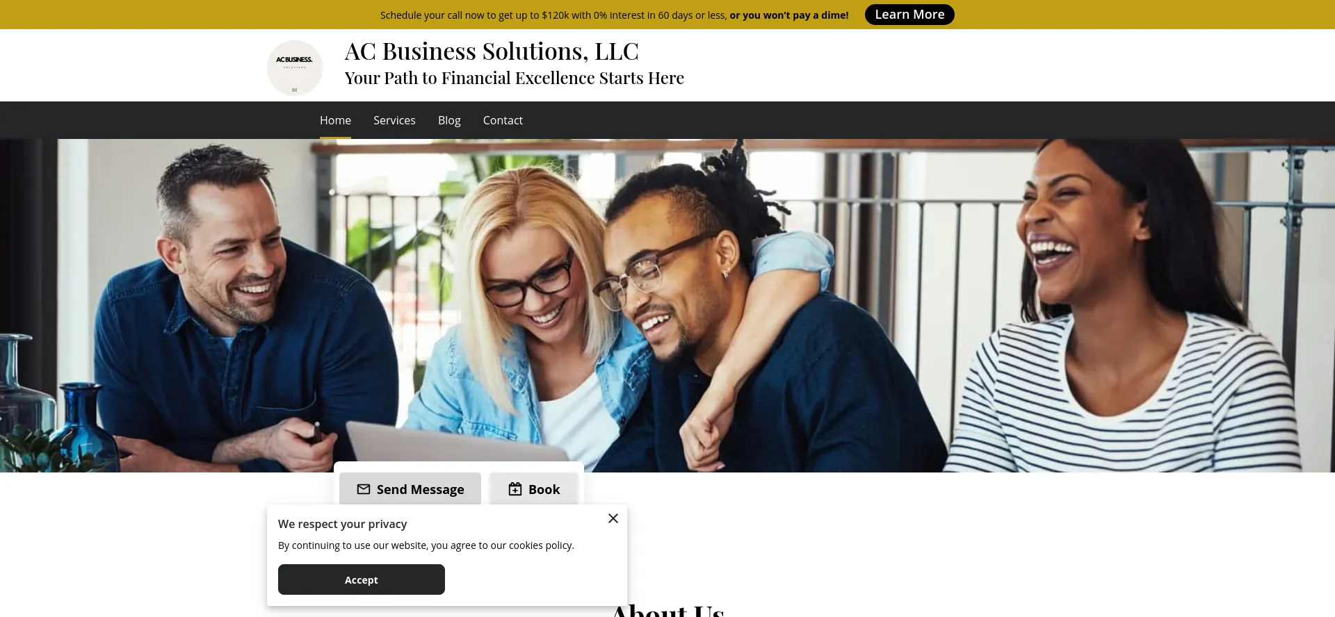 Website screenshot of Acbusinesssolutionsllc.com