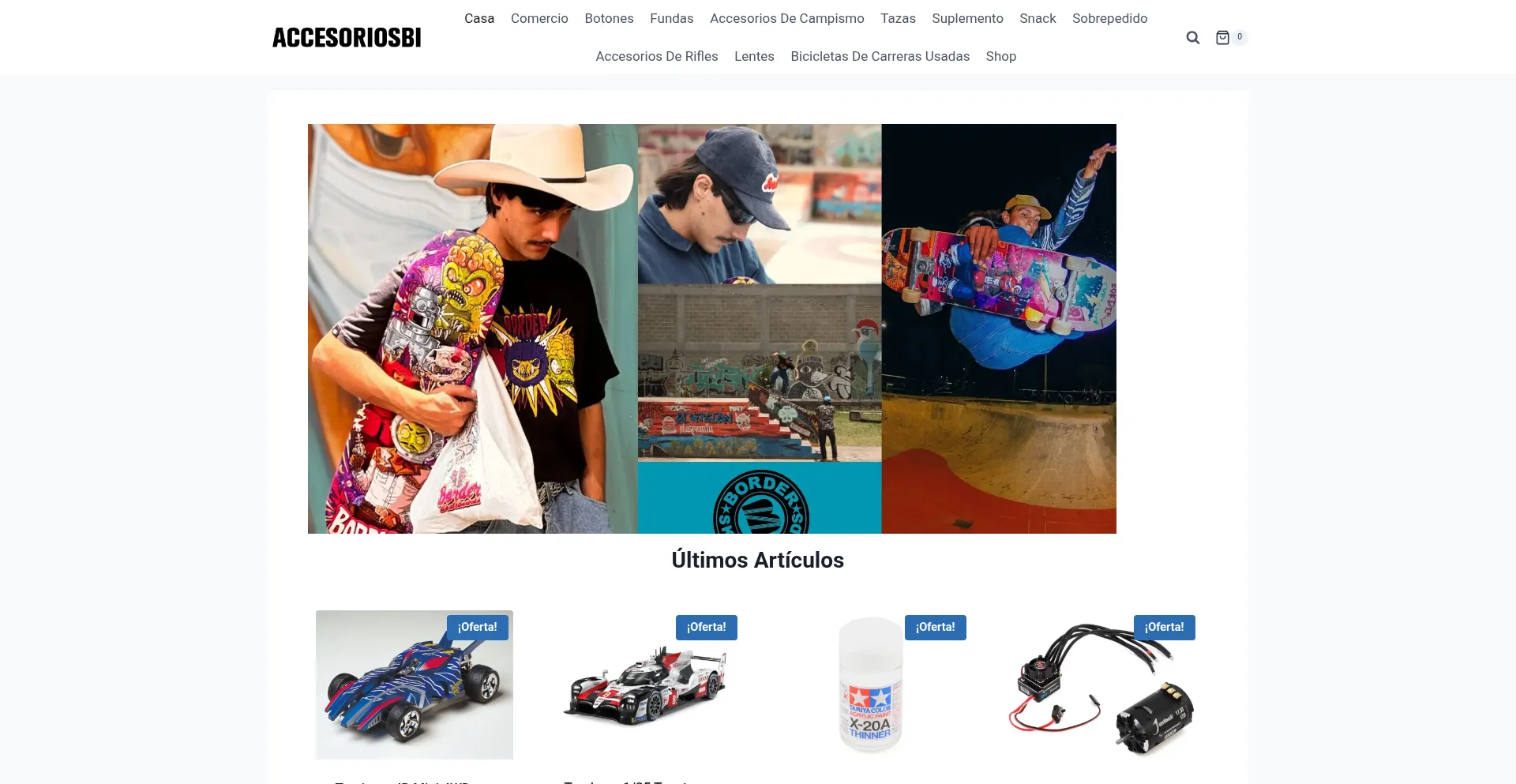 Website screenshot of Accesoriosbici.com