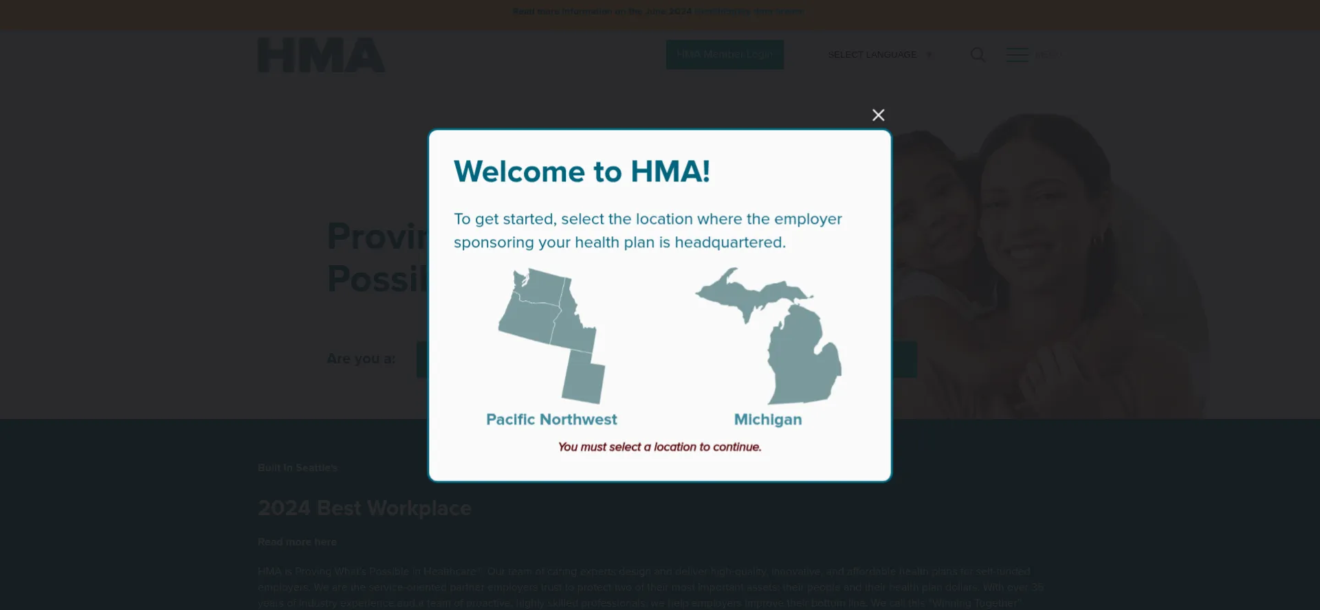 Website screenshot of Accesshma.com