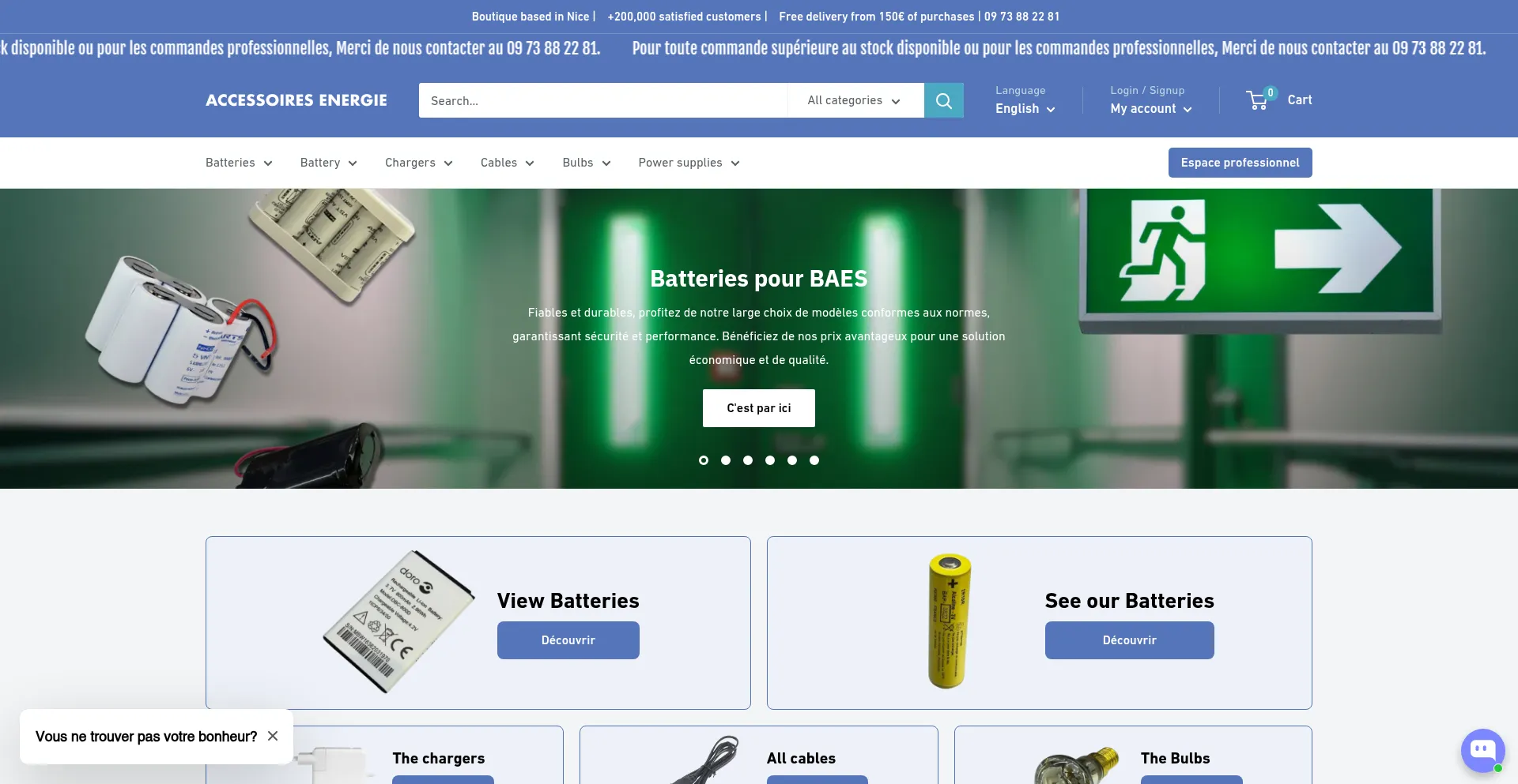 Website screenshot of Accessoires-energie.com