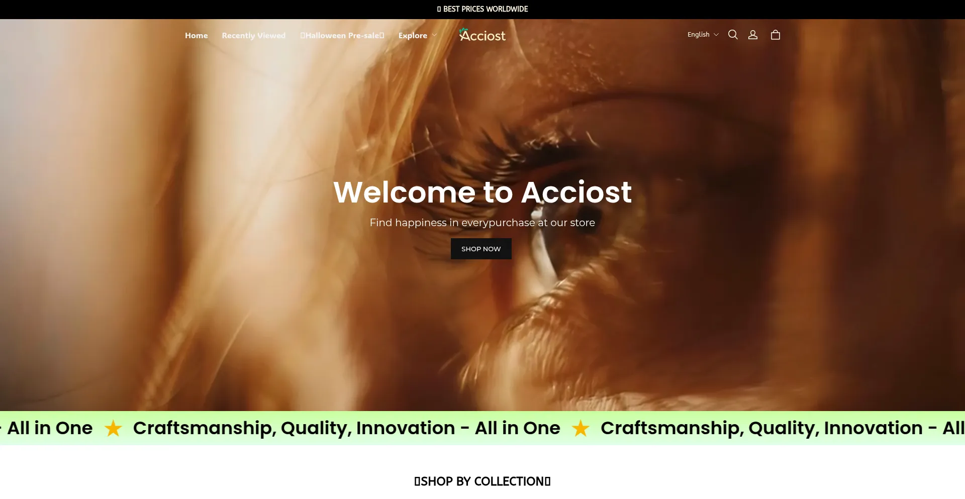 Website screenshot of Acciost.com