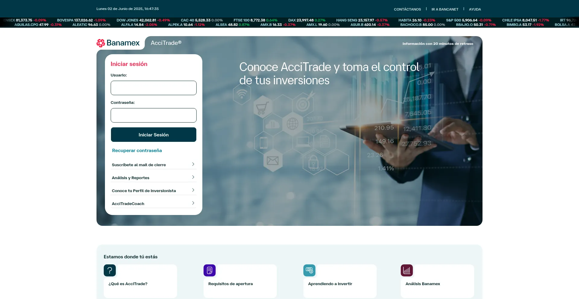 Website screenshot of Accitrade.com.mx