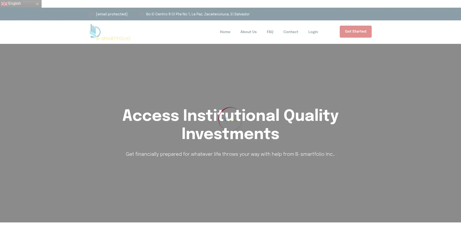 Website screenshot of Account.b-smartfolio.com