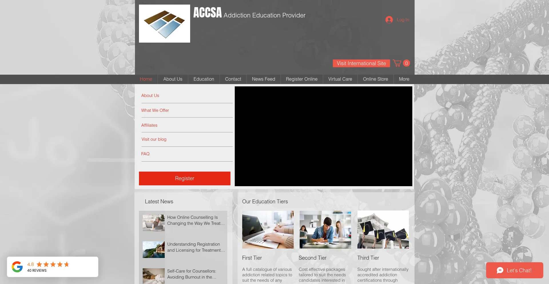 Website screenshot of Accsa.co.za